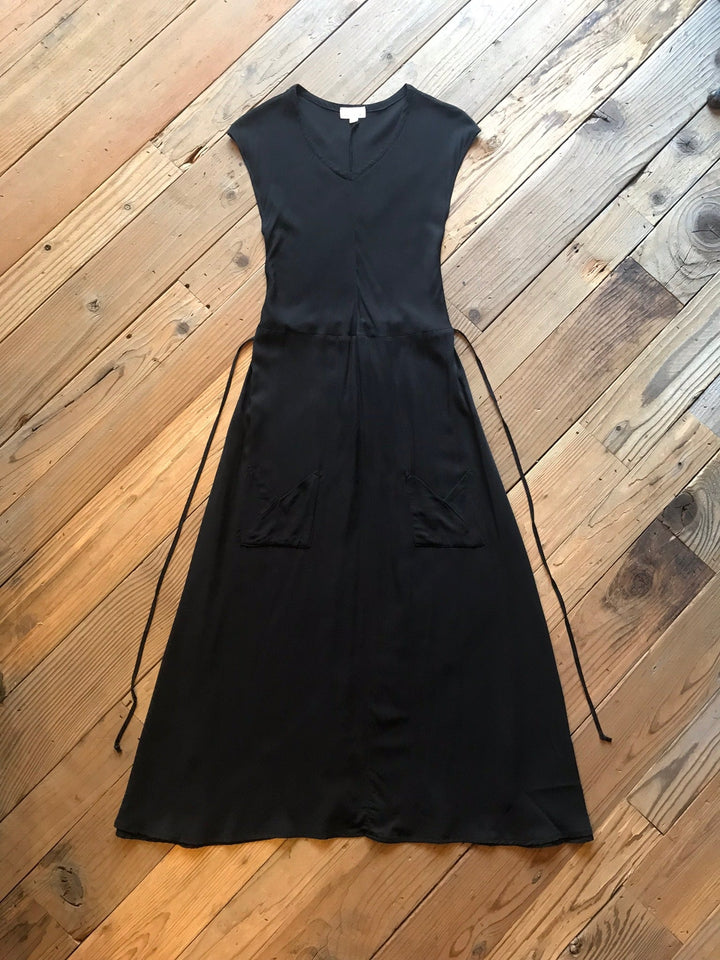 Belted Bias Dress in Black