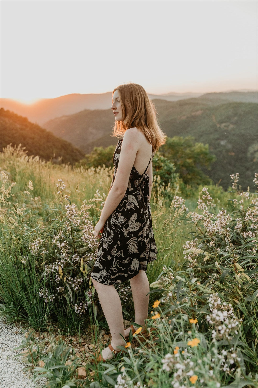 Juniper Dress in Black Woodland Wonder