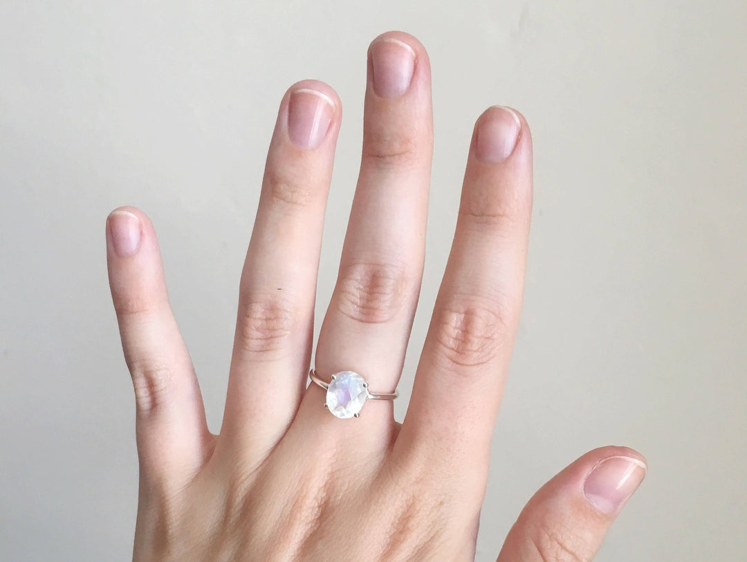 Faceted Moonstone Ring