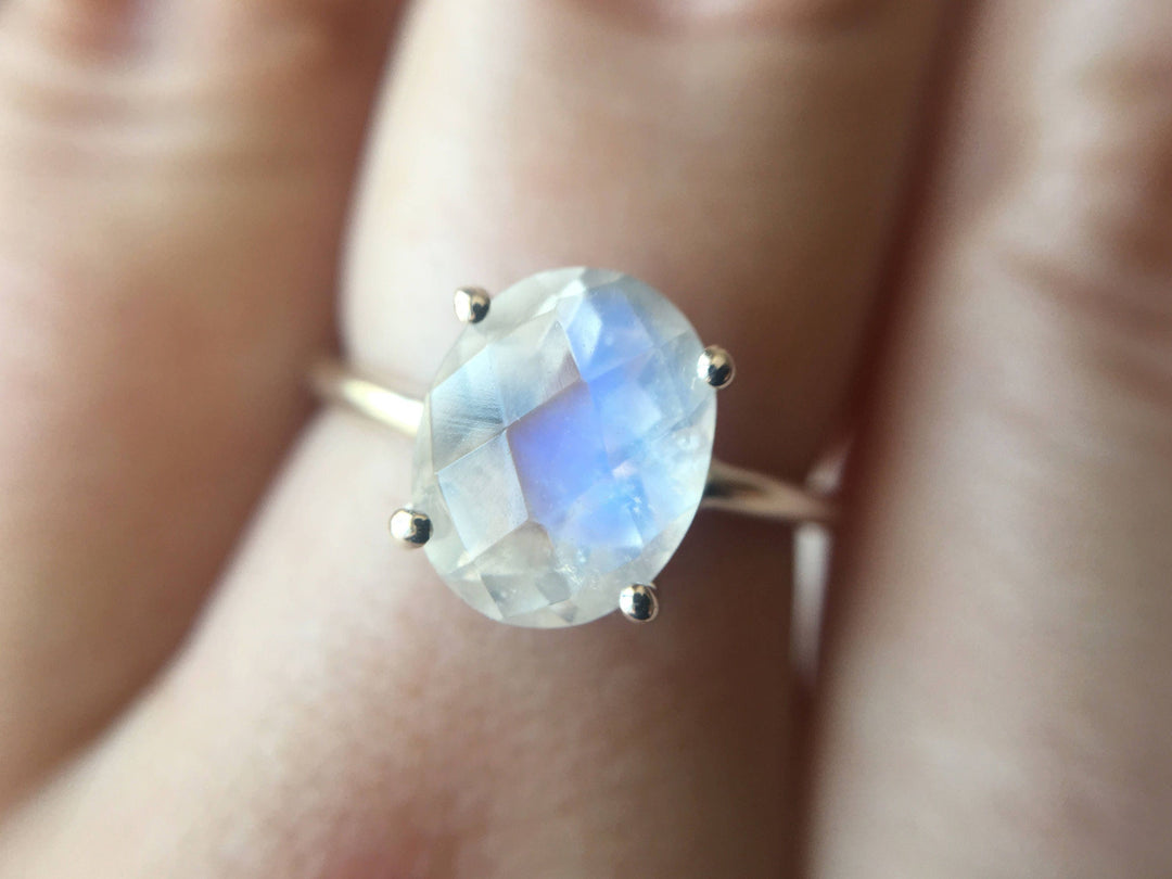 Faceted Moonstone Ring