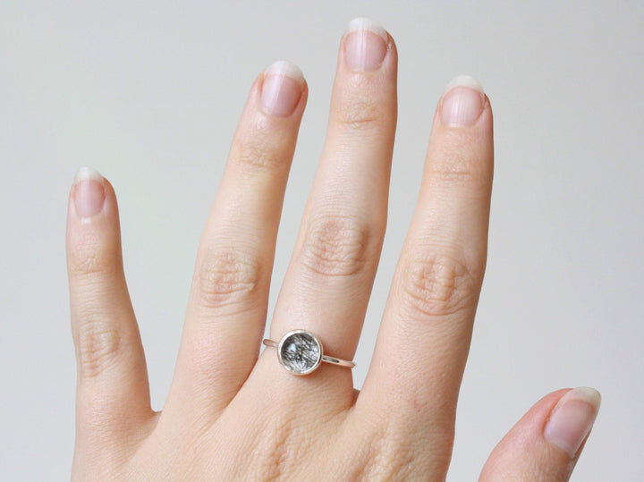 Black Rutilated Quartz Ring