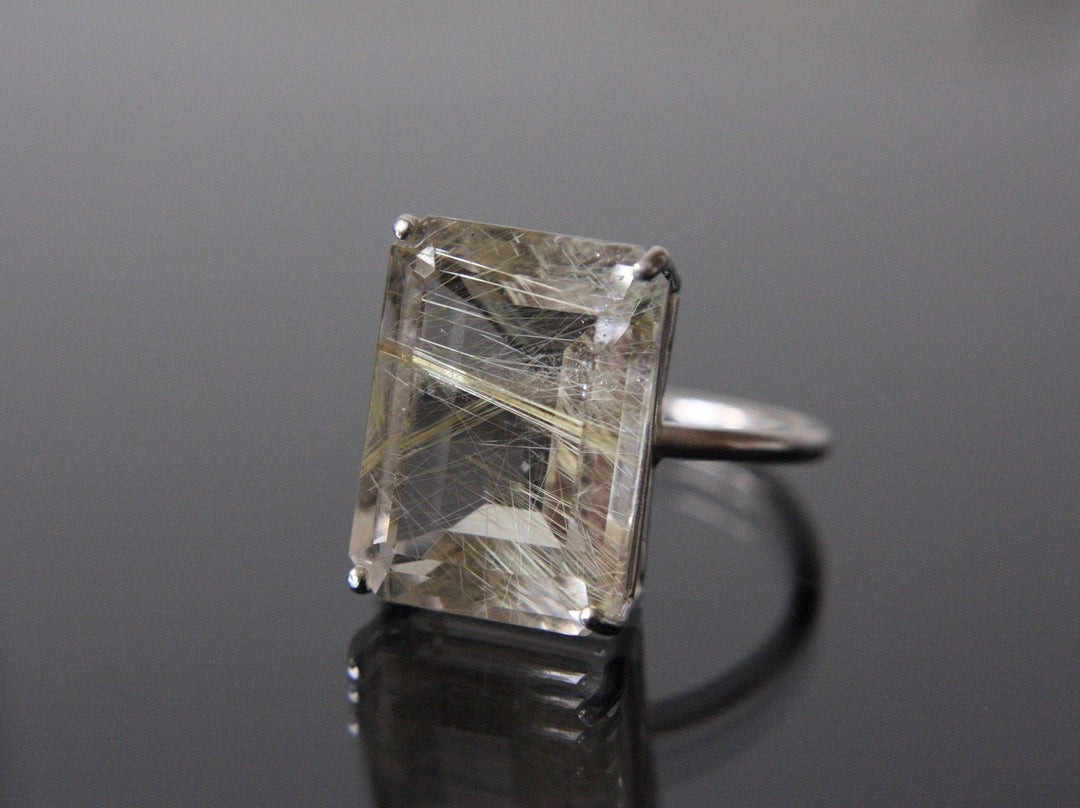 Golden Rutilated Quartz Ring