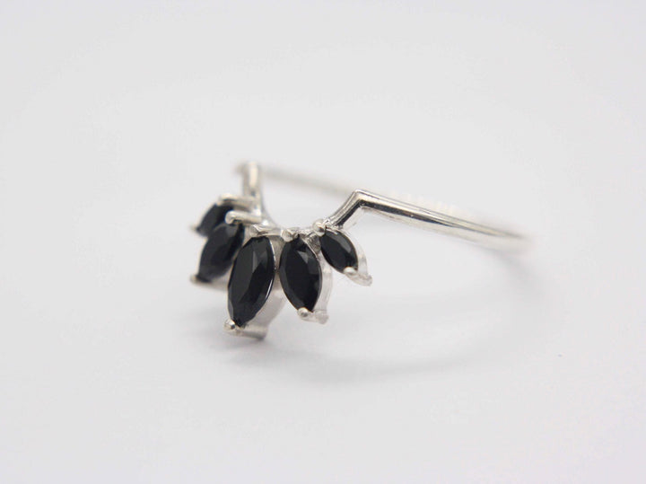 Marquise Crown Black Spinel Ring