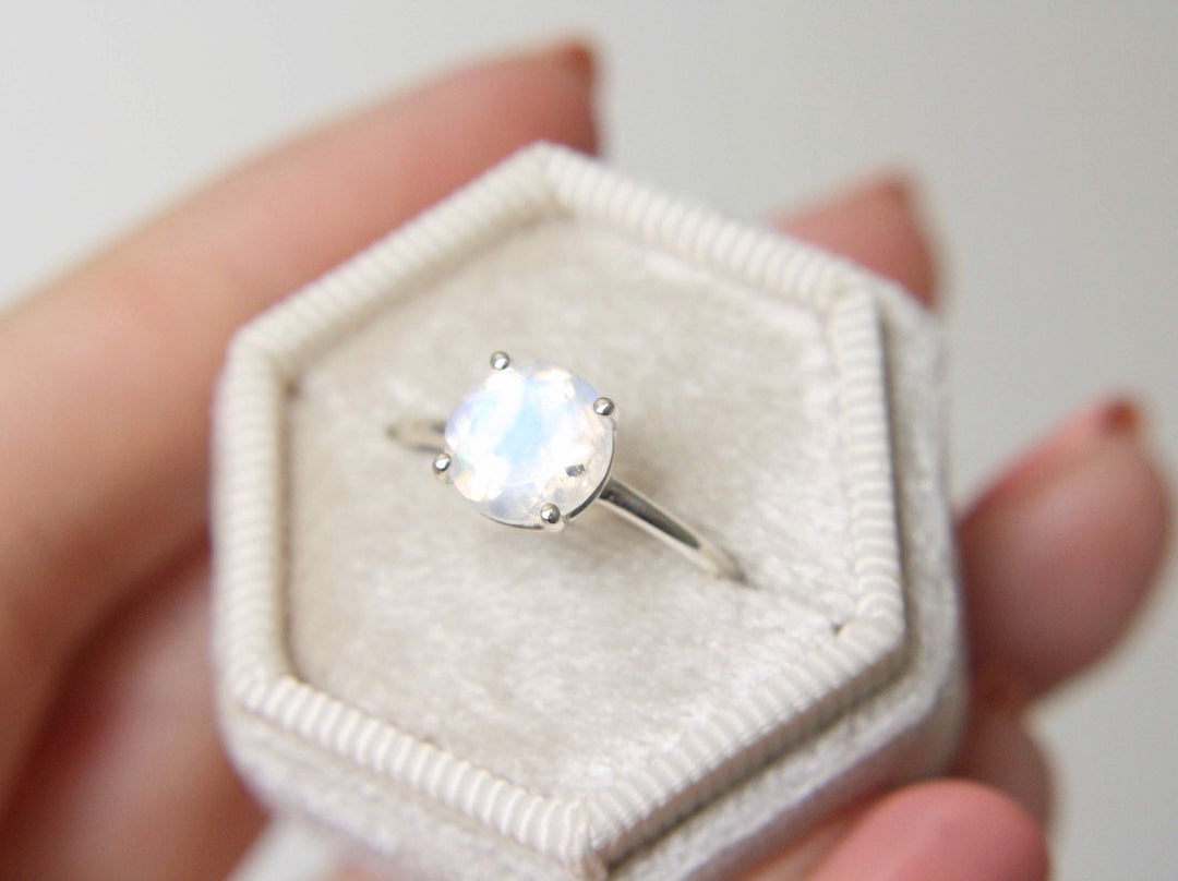 Rainbow Moonstone Ring