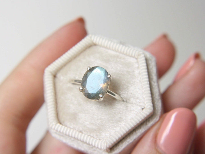 Faceted Labradorite Ring