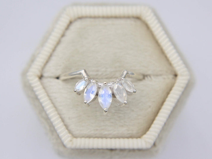 Marquise Crown Moonstone Ring