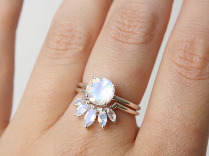 Rainbow Moonstone Ring