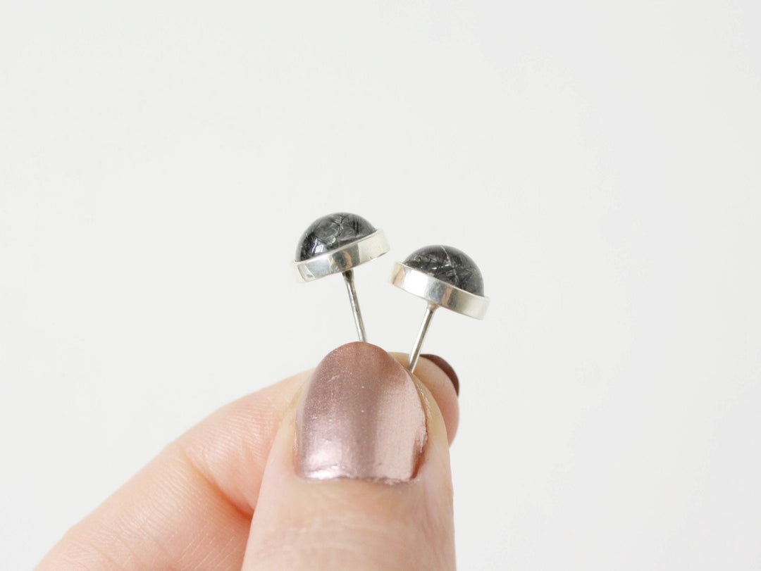 Black Rutilated Quartz Earrings