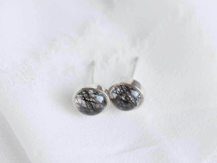 Black Rutilated Quartz Earrings