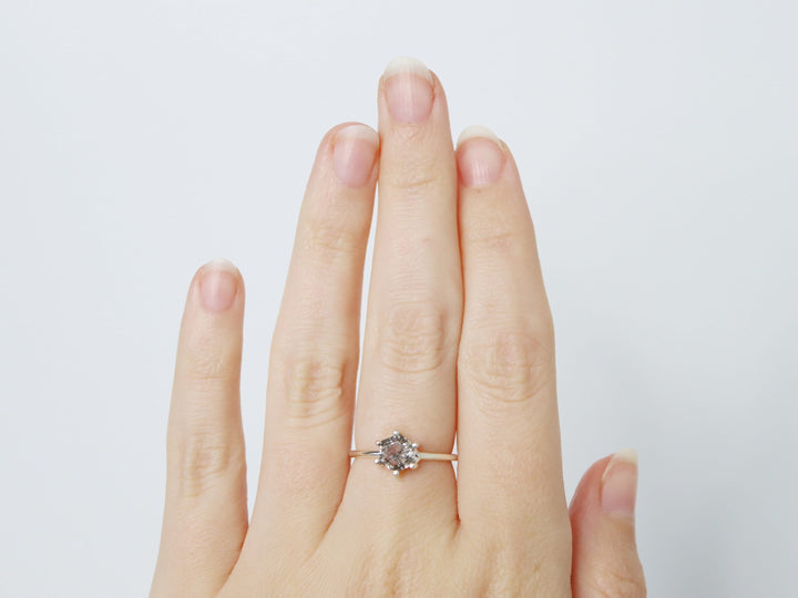 6mm Hexagon Tourmalinated Quartz Ring