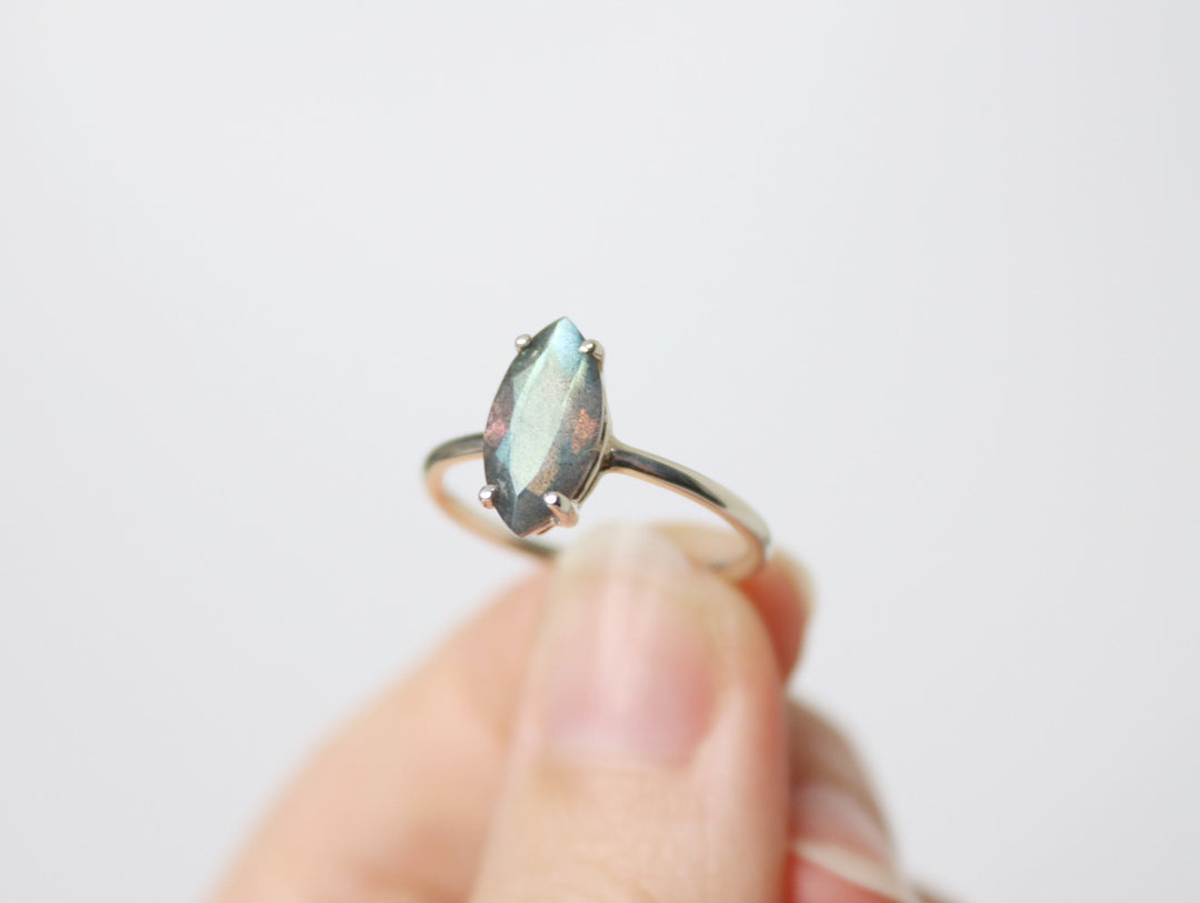 Faceted Labradorite Ring