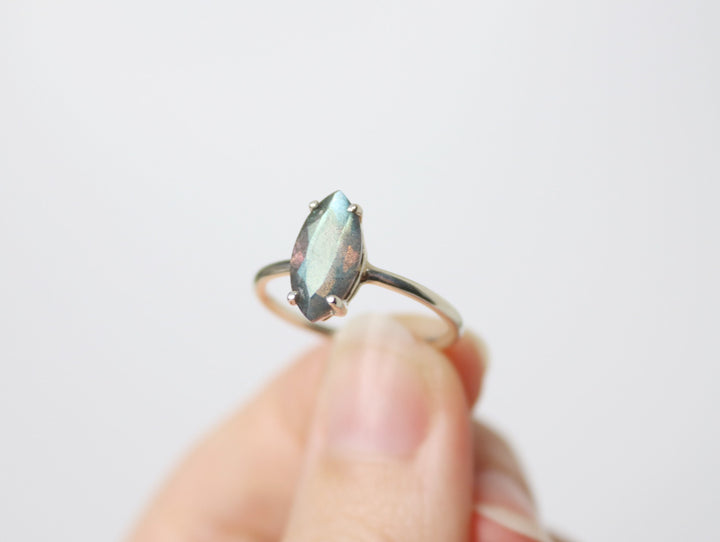 Faceted Labradorite Ring