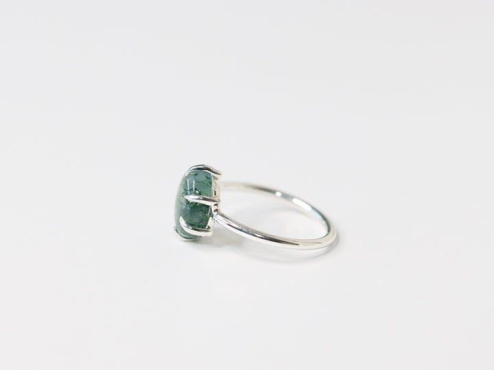 6 Prong Moss Agate Ring