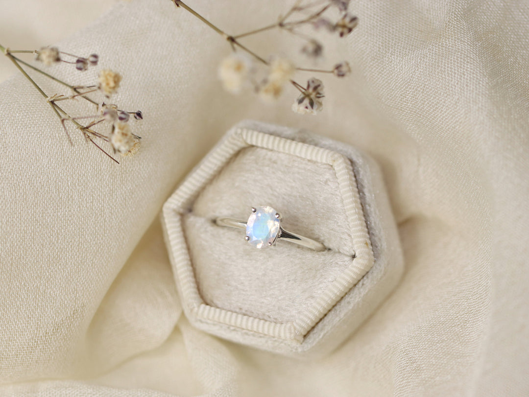 Faceted Moonstone Ring