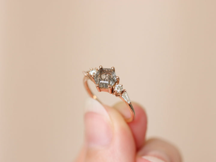 The Huntington Ring in Tourmalinated Quartz