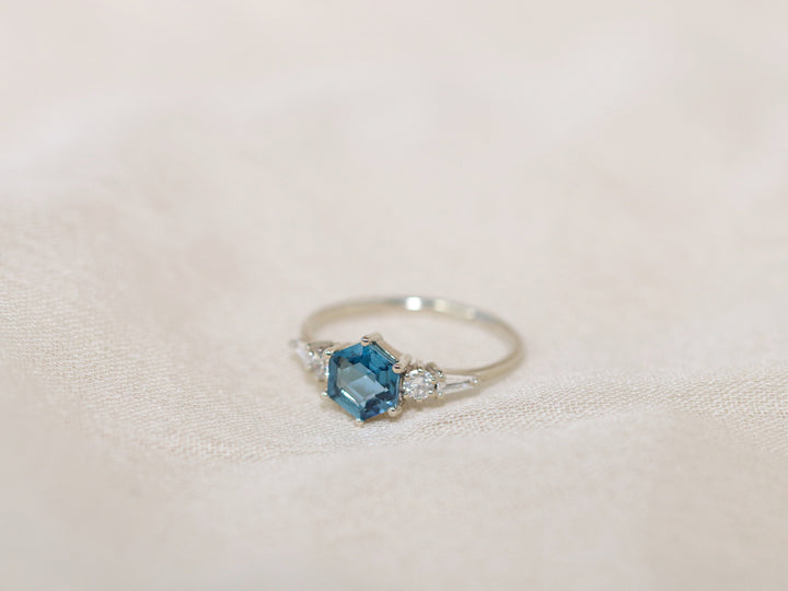 The Huntington Ring in London Blue Topaz