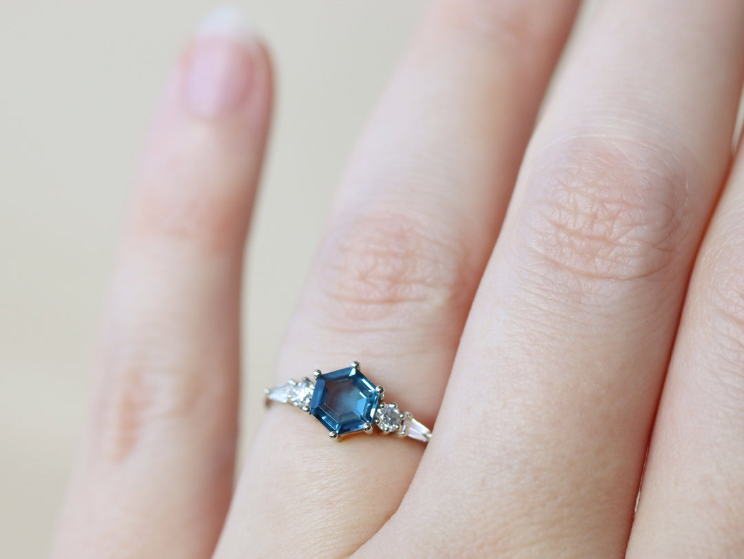 The Huntington Ring in London Blue Topaz