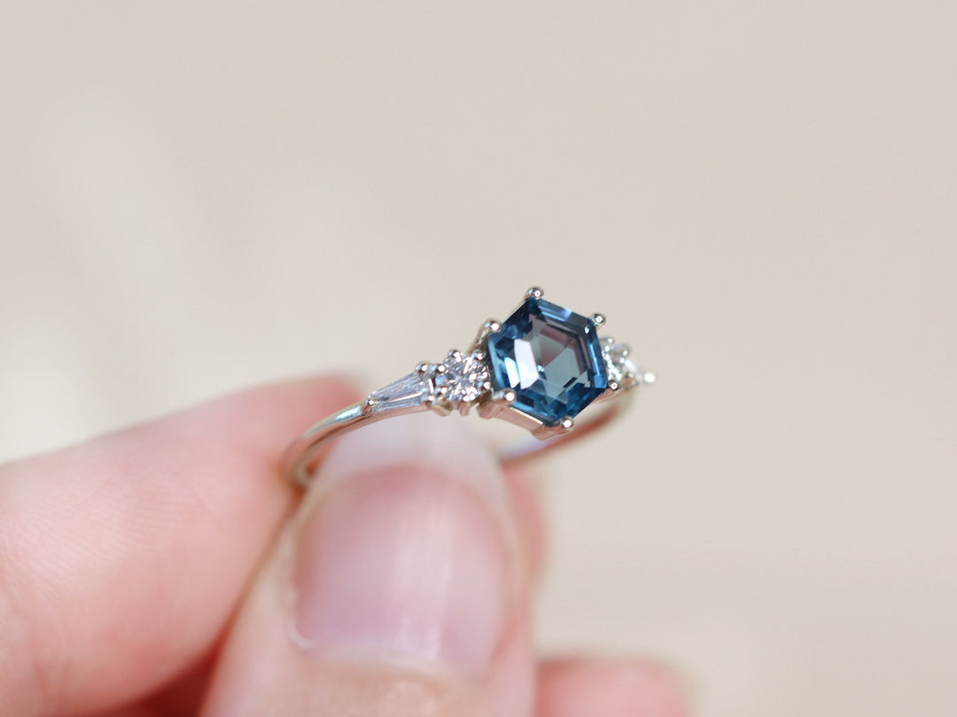 The Huntington Ring in London Blue Topaz