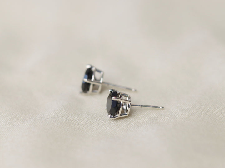 Black Spinel Stud Earrings