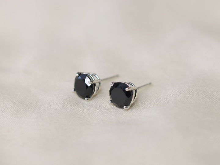 Black Spinel Stud Earrings