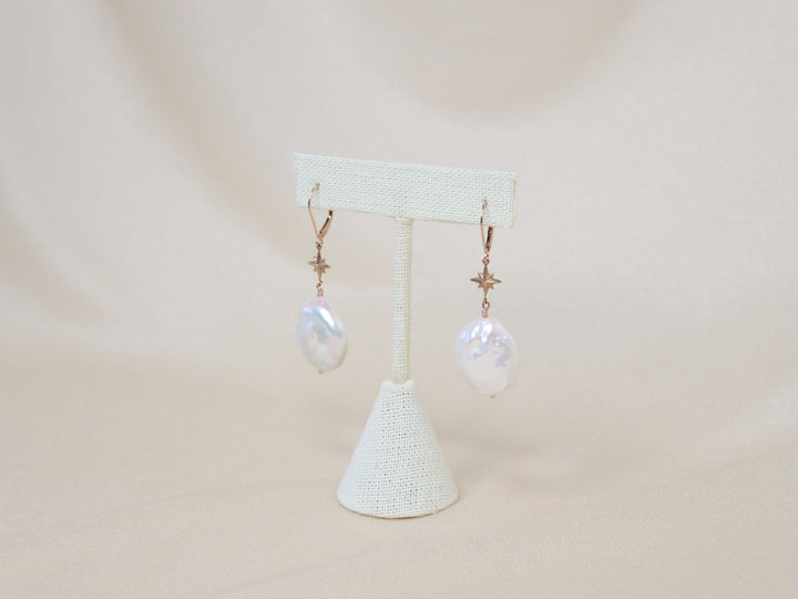 Celestial Baroque Pearl Earrings, Large Pearl Earrings, Wedding Earrings, Baroque Pearl Earrings, June Birthstone, Gift for Bride, Bridal